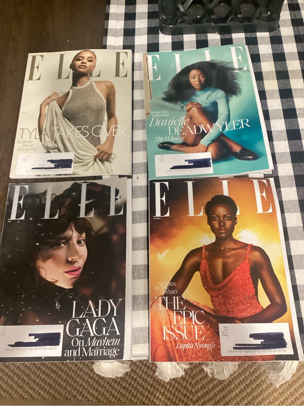 Elle Magazine Cover Featuring Lady Gaga — Black, Pink, White